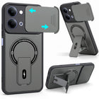 For Vivo iQOO Z11 Lite Back Case Cover Metallic (Hybrid Armor Kickstand | Sliding Shutter Camera Protection | MagSafe Compatible)