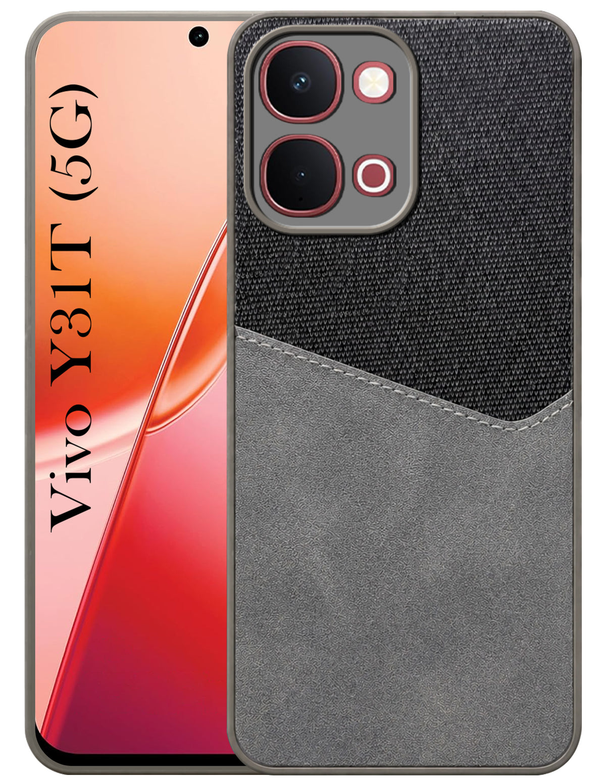 For Vivo Y31T 5G Back Cover Case (Dual PU Leather Stitch | Professional Minimalist | Soft and Flexible)