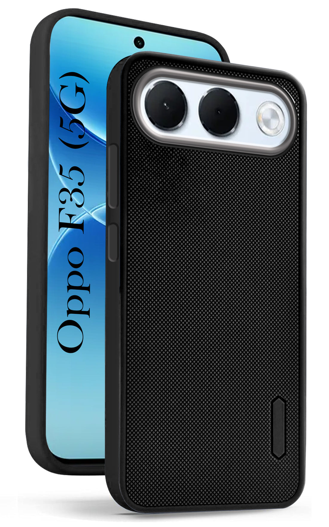 For Oppo F35 5G Back Cover Case Rubberised (Textured Grip Design| Micro-Fiber Cloth Inside | Slim and Light Weight | Soft Touch and Feel)