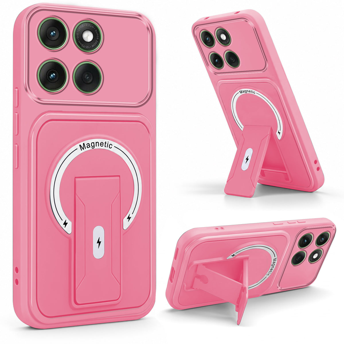 For Motorola Moto Edge 60 Back Case Cover Metallic (Hybrid Armor Kickstand | MagSafe Compatible | Camera Protection Shockproof)