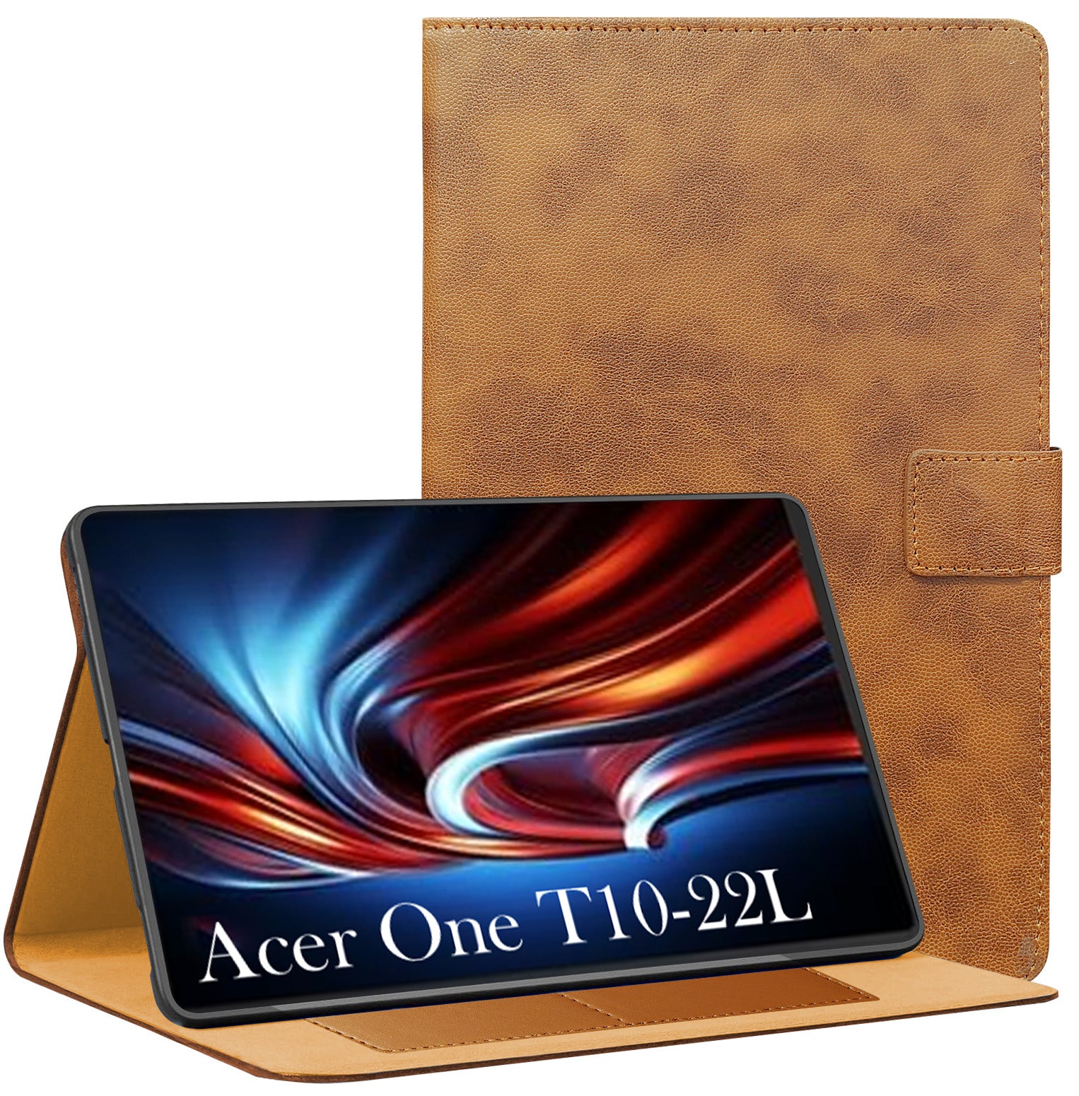 For Acer One T10-22L 10.36 Inch Flip Cover Folio Cover (PU Leather | Multi-Angle Smart Stand | Card Storage Slots | Silicone Back Pouch)
