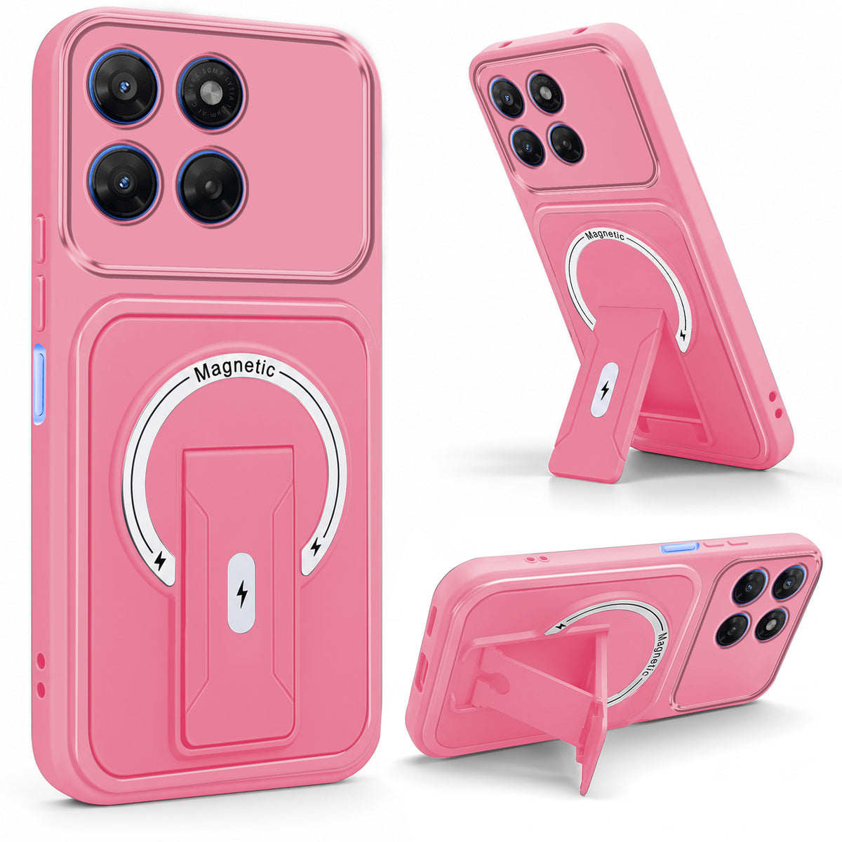 For Motorola Moto G37 Back Case Cover Metallic (Hybrid Armor Kickstand | MagSafe Compatible | Camera Protection Shockproof)