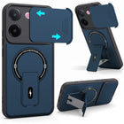 For Vivo V60e Back Case Cover Metallic (Hybrid Armor Kickstand | Sliding Shutter Camera Protection | MagSafe Compatible)