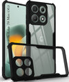 For Motorola Moto Edge 70 Max Back Cover Case Hybrid (Shockproof with Polycarbonate Clear Panel | Professional Black)
