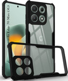For Motorola Moto Edge 70 Max Back Cover Case Hybrid (Shockproof with Polycarbonate Clear Panel | Professional Black)