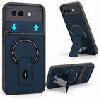 For Google Pixel 10a Back Case Cover Metallic (Hybrid Armor Kickstand | Sliding Shutter Camera Protection | MagSafe Compatible)