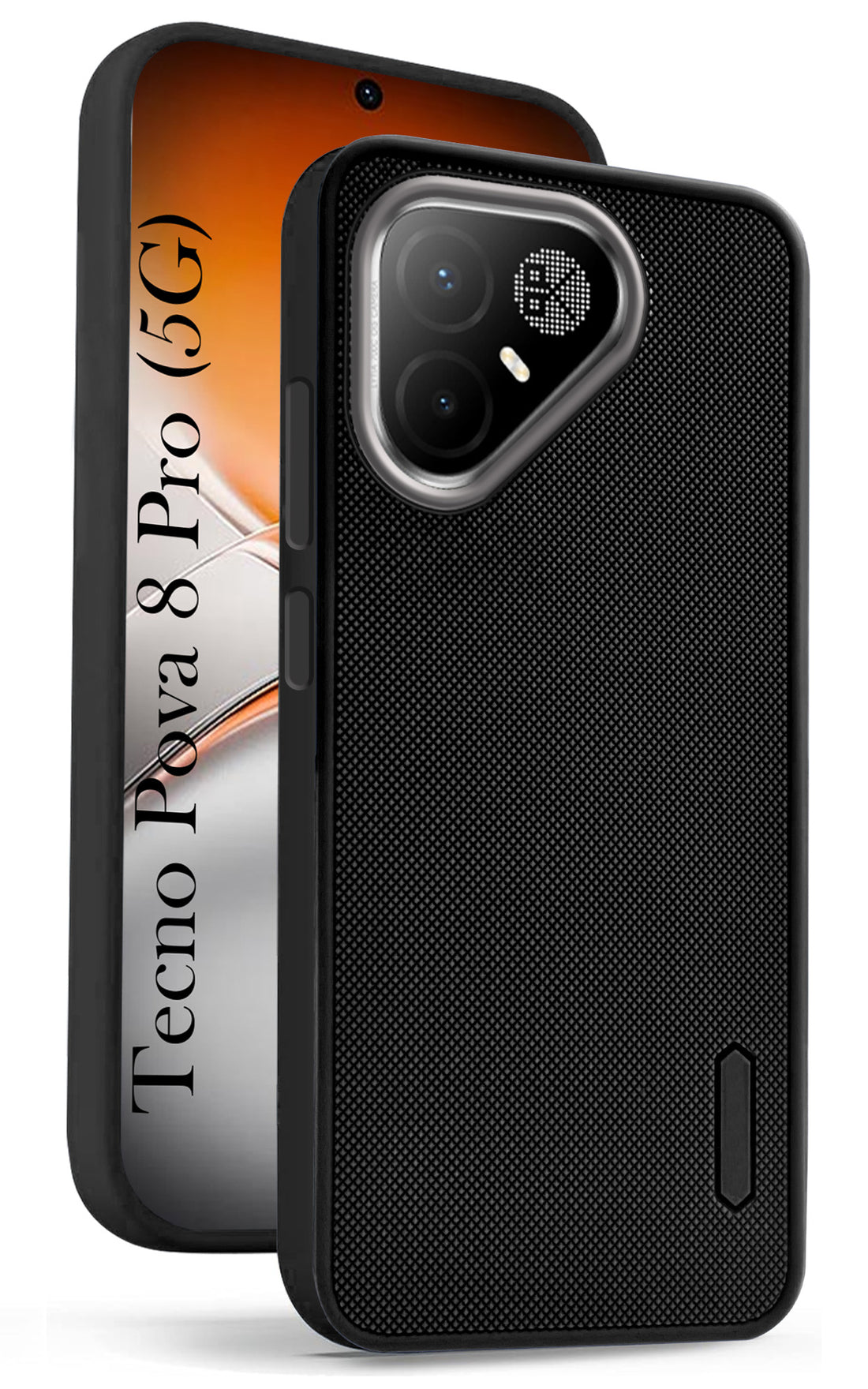For Tecno Pova 8 Pro 5G Back Cover Case Rubberised (Textured Grip Design| Micro-Fiber Cloth Inside | Slim and Light Weight | Soft Touch and Feel)