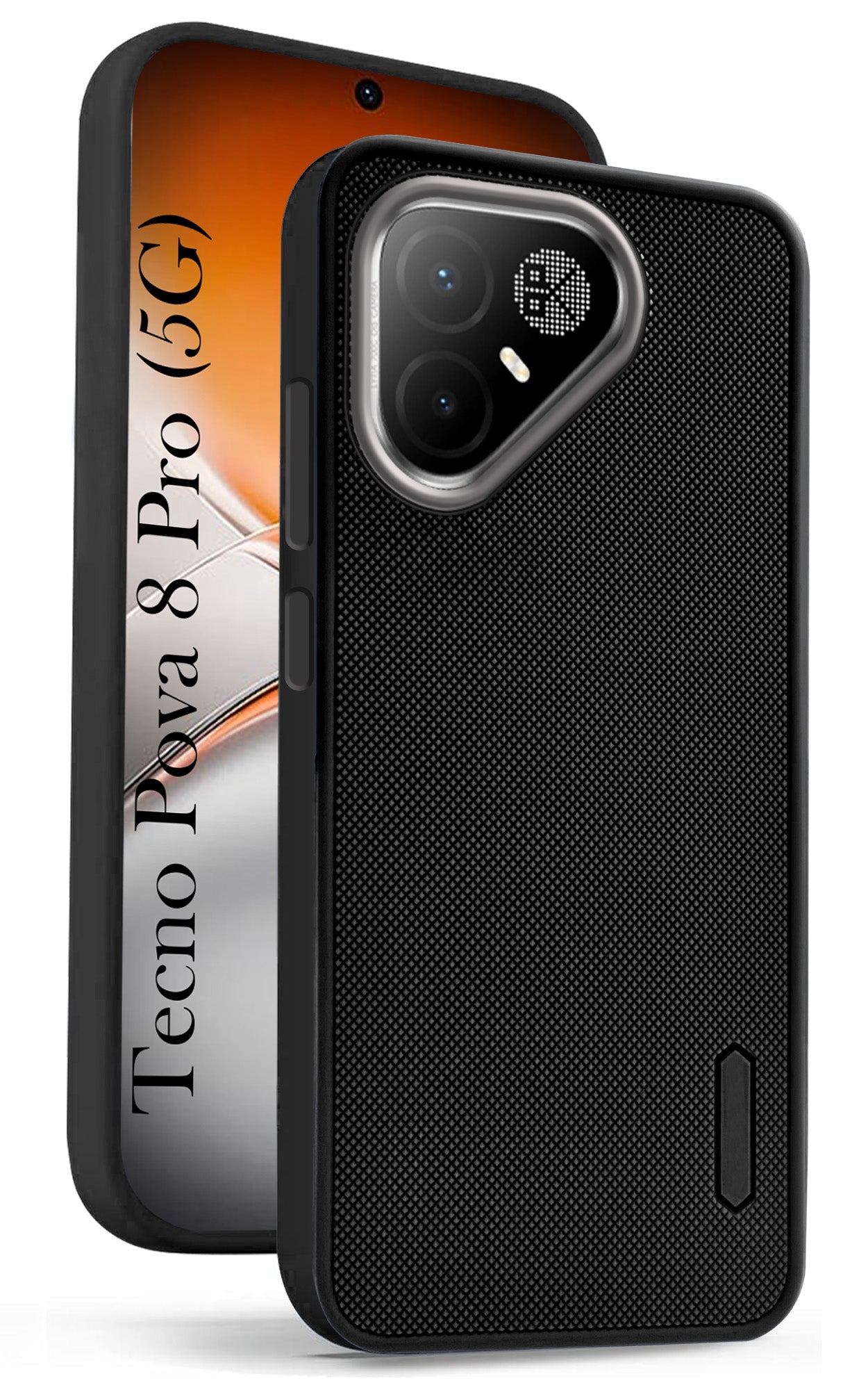 For Tecno Pova 8 Pro 5G Back Cover Case Rubberised (Textured Grip Design| Micro-Fiber Cloth Inside | Slim and Light Weight | Soft Touch and Feel)