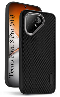 For Tecno Pova 8 Pro 5G Back Cover Case Rubberised (Textured Grip Design| Micro-Fiber Cloth Inside | Slim and Light Weight | Soft Touch and Feel)