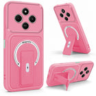 For Poco C75 | Poco M7 Back Case Cover Metallic (Hybrid Armor Kickstand | MagSafe Compatible | Camera Protection Shockproof)