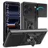 For iPhone 17 Pro | iPhone 18 Pro Back Cover Case Hybrid Armor (Sliding Shutter Camera Protection | Polycarbonate |Ring Holder Kickstand)