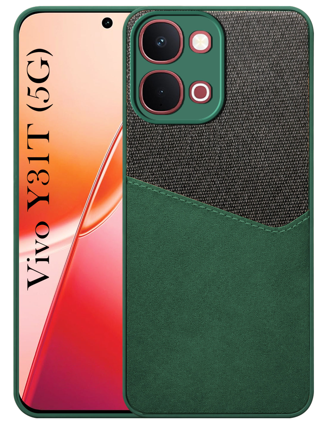 For Vivo Y31T 5G Back Cover Case (Dual PU Leather Stitch | Professional Minimalist | Soft and Flexible)