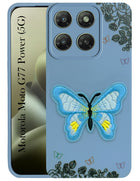 For Motorola Moto G77 Power Back Cover Case (Soft Butterfly Embroidery | Women Teen Girls | Camera Protection| Matte Silicone)