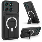 For Motorola Moto Edge 60 Fusion Back Case Cover Metallic (Hybrid Armor Kickstand | MagSafe Compatible | Camera Protection Shockproof)
