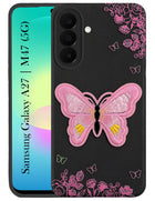 For Samsung Galaxy A27 5G | Samsung Galaxy M47 5G Back Cover Case (Soft Butterfly Embroidery | Women Teen Girls | Camera Protection| Matte Silicone)