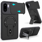 For OnePlus 15R Back Case Cover Metallic (Hybrid Armor Kickstand | Sliding Shutter Camera Protection | MagSafe Compatible)
