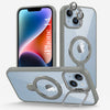 For Apple iPhone 14 Back Cover Case Crystal (Lifetime Anti Yellow | Magnetic Ring Stand | Camera Lens Protection | MagSafe Compatible)