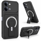 For Vivo Y05 4G | Vivo T5 Lite 5G Back Case Cover Metallic (Hybrid Armor Kickstand | MagSafe Compatible | Camera Protection Shockproof)