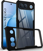 For Vivo S2 5G Back Cover Case Hybrid (Shockproof with Polycarbonate Clear Panel | Professional Black)