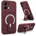 For Oppo F31 5G | Oppo F33 5G Back Case Cover Metallic (Hybrid Armor Kickstand | MagSafe Compatible | Camera Protection Shockproof)