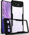 For Vivo X300 FE Back Cover Case Hybrid (Shockproof with Polycarbonate Clear Panel | Professional Black)