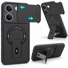 For Poco X8 Pro Back Case Cover Metallic (Hybrid Armor Kickstand | Sliding Shutter Camera Protection | MagSafe Compatible)