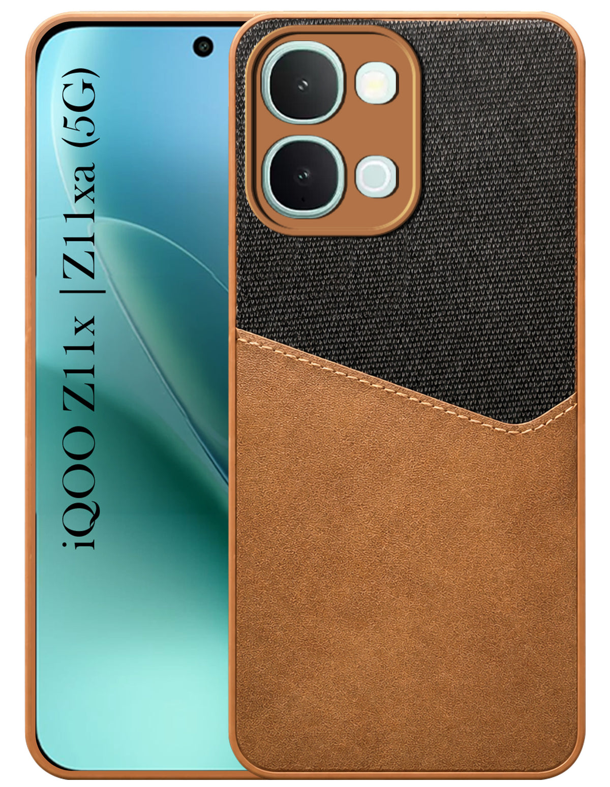 For Vivo iQOO Z11x Back Cover Case (Dual PU Leather Stitch | Professional Minimalist | Soft and Flexible)