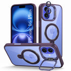 For Apple iPhone 16 Plus Back Cover Case Crystal (Lifetime Anti Yellow | Magnetic Ring Stand | Camera Lens Protection | MagSafe Compatible)