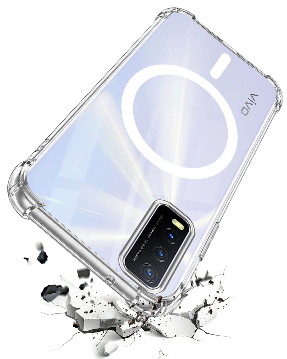 For Vivo Y20A | Y20T | Y20G Back Cover Shockproof Crystal-Clear (Magsafe Wireless Support | Drop & Camera Protection | Hard Polycarbonate)