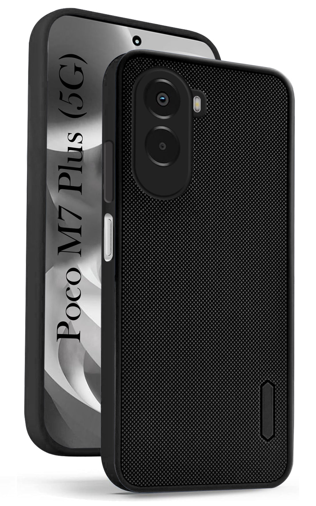 For Poco M7 Plus 5G Back Cover Case Rubberised (Textured Grip Design| Micro-Fiber Cloth Inside | Slim and Light Weight | Soft Touch and Feel)