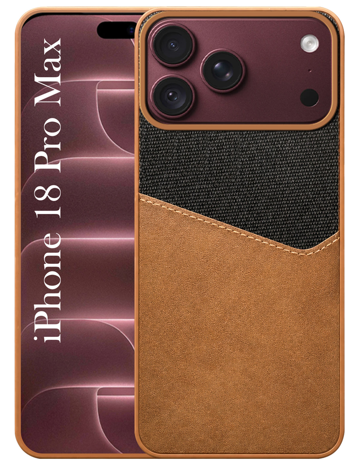 For Apple iPhone 18 Pro Max Back Cover Case (Dual PU Leather Stitch | Professional Minimalist | Soft and Flexible)