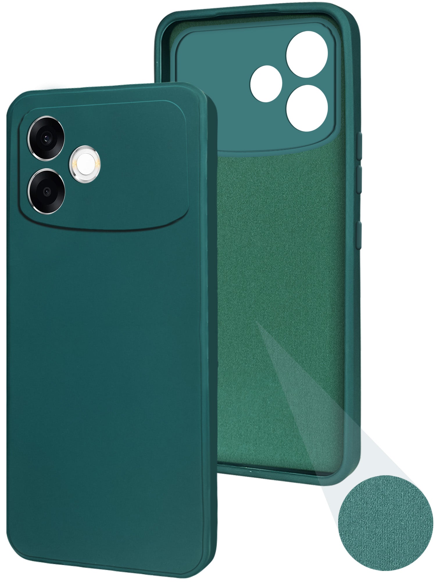 For Oppo F33 Pro 5G Back Cover Case (Matte Finish Silicone with Inside Fiber cloth)