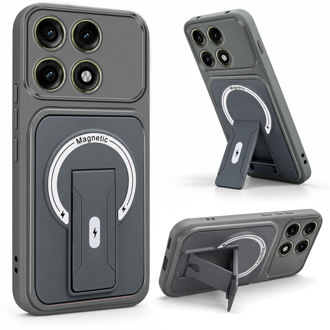 For Motorola Edge 70 Pro | Edge 70 Pro Plus Back Case Cover Metallic (Hybrid Armor Kickstand | MagSafe Compatible | Camera Protection Shockproof)