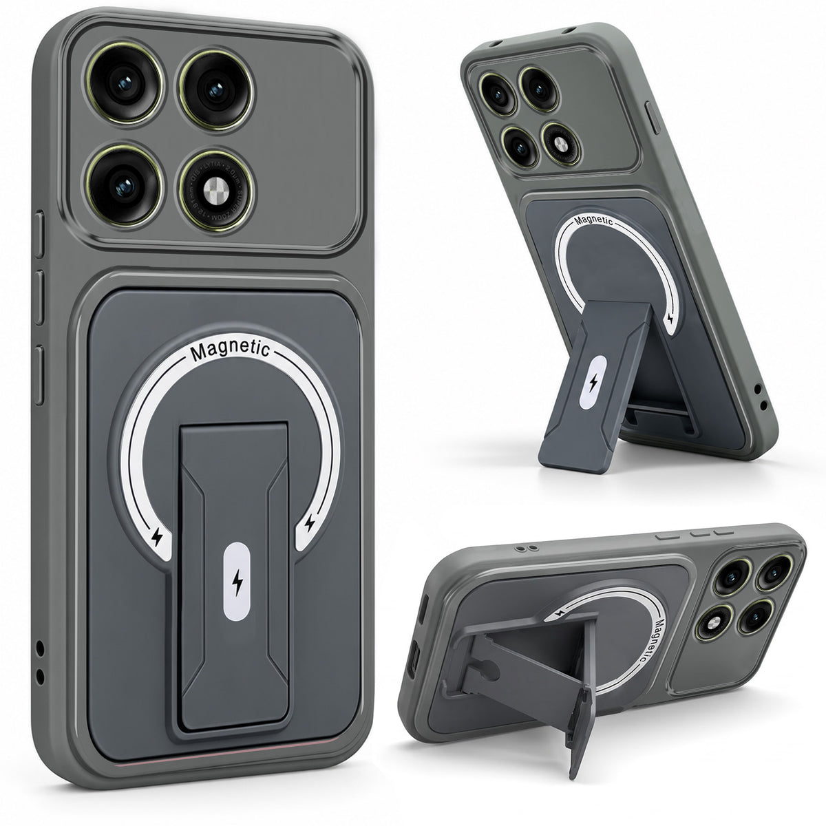 For Motorola Edge 70 Pro | Edge 70 Pro Plus Back Case Cover Metallic (Hybrid Armor Kickstand | MagSafe Compatible | Camera Protection Shockproof)