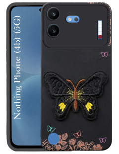 For Vivo iQOO Z9s Back Cover Case (Soft Butterfly Embroidery | Women Teen Girls | Camera Protection| Matte Silicone)