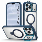 For Apple iPhone 18 Pro Back Cover Case Crystal (Lifetime Anti Yellow | Magnetic Ring Stand | Camera Lens Protection | MagSafe Compatible)