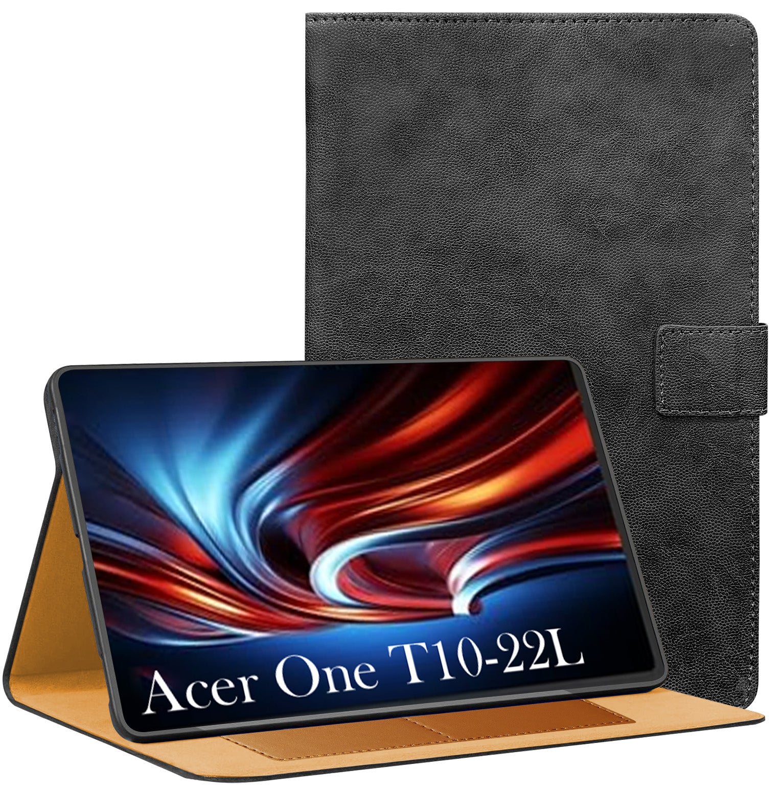For Acer One T10-22L 10.36 Inch Flip Cover Folio Cover (PU Leather | Multi-Angle Smart Stand | Card Storage Slots | Silicone Back Pouch)