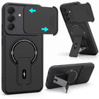 For Samsung Galaxy A37 5G Back Case Cover Metallic (Hybrid Armor Kickstand | Sliding Shutter Camera Protection | MagSafe Compatible)