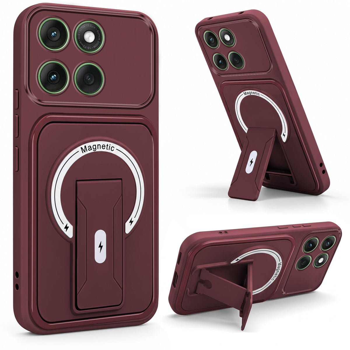 For Motorola Moto Edge 60 Back Case Cover Metallic (Hybrid Armor Kickstand | MagSafe Compatible | Camera Protection Shockproof)