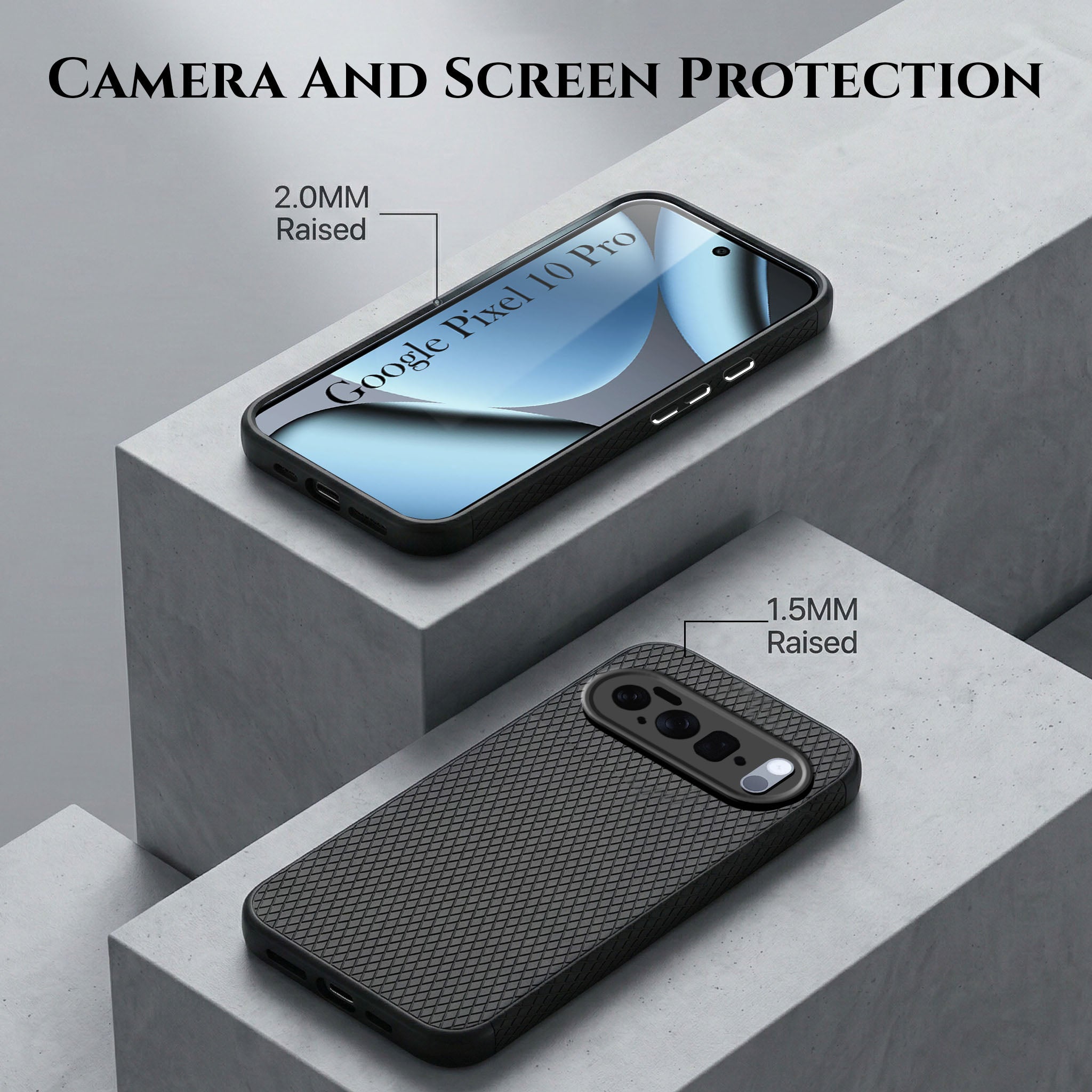 For Google Pixel 10 Pro Combo with Back Cover and 9H Tempered Glass (Liquid Silicone | Camera Protection | Oleophobic Coating Screen Glass)