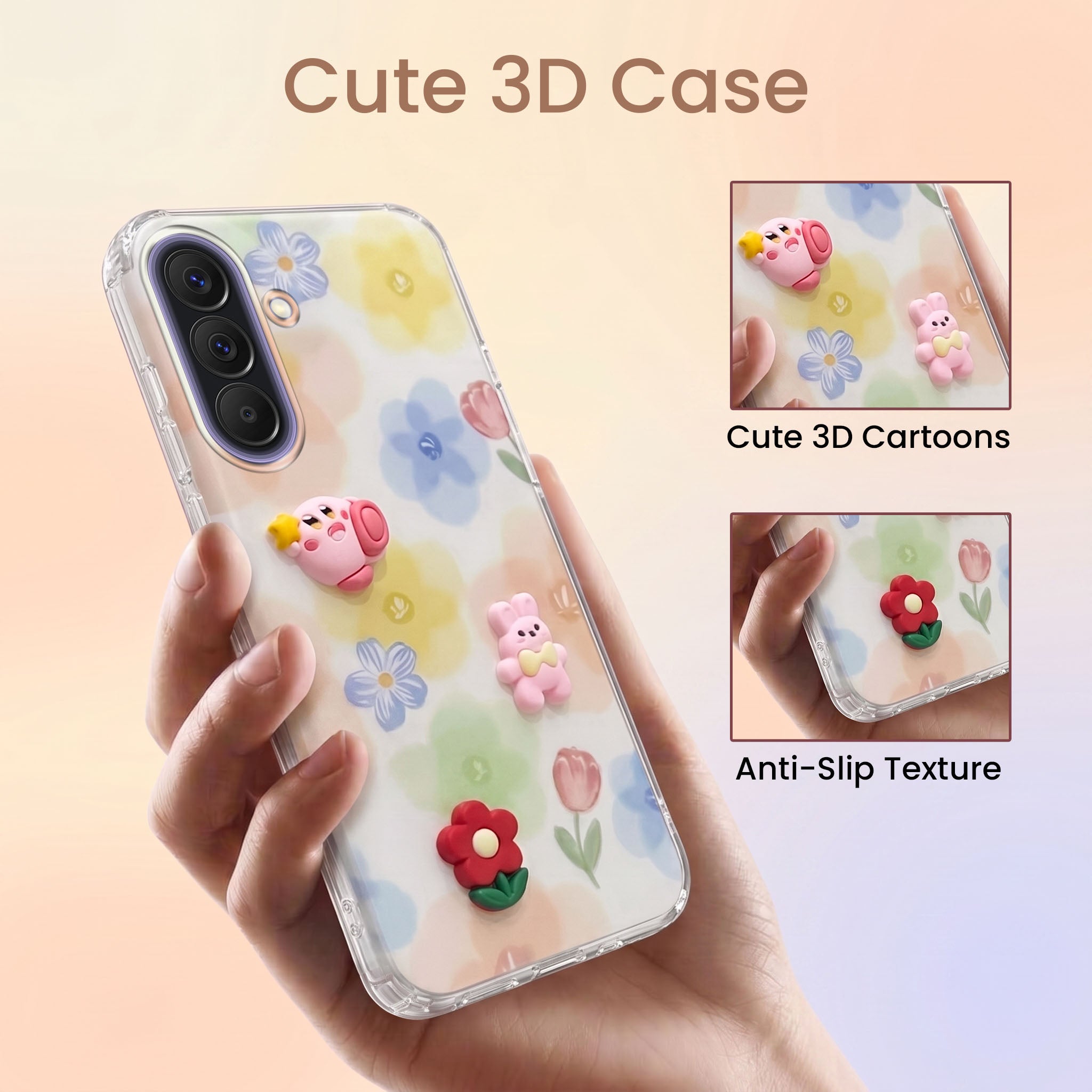 For Samsung Galaxy A57 5G Back Cover Case (3D Cute Cartoons | Hard Back Side Soft | Matte Premium Finish | HD Printing)