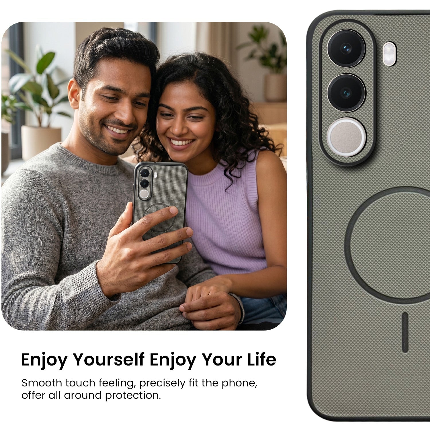 For Realme C100X Back Cover Case PU Leather (Texture Grip Design | Professional Minimalist | Camera Protection | Soft and Flexible)