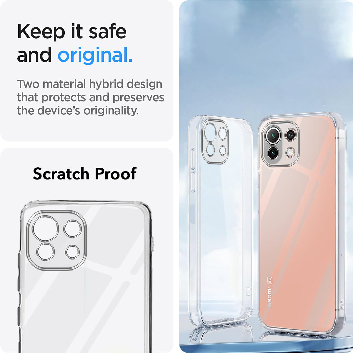 For Xiaomi 11 Lite 5G NE Back Cover (Silicone Clear Shockproof Case with Camera Protection | Soft and Flexible | Transparent)