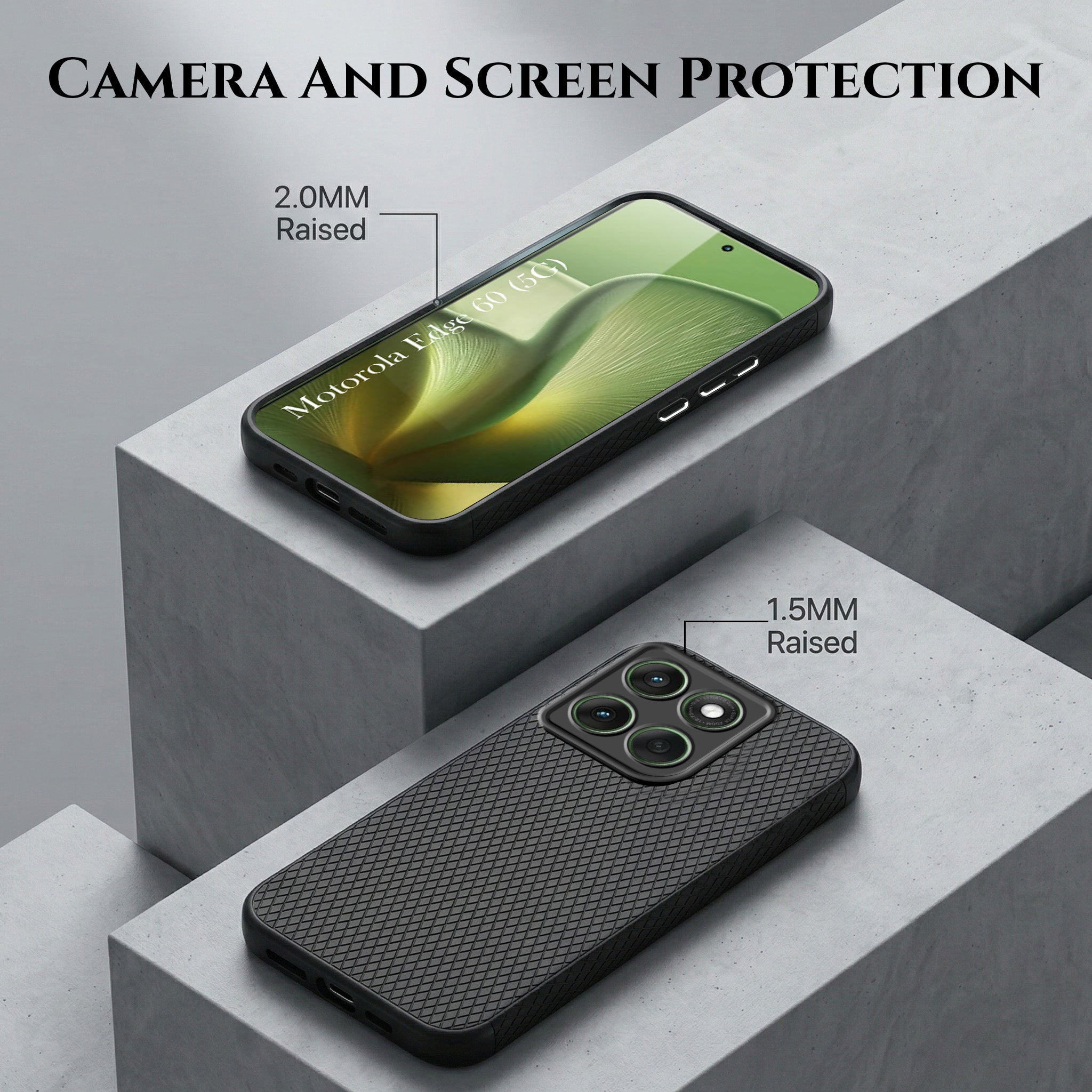 For Motorola Moto Edge 60 Combo with Back Cover and 9H Tempered Glass (Liquid Silicone | Camera Protection | Oleophobic Coating Screen Glass)