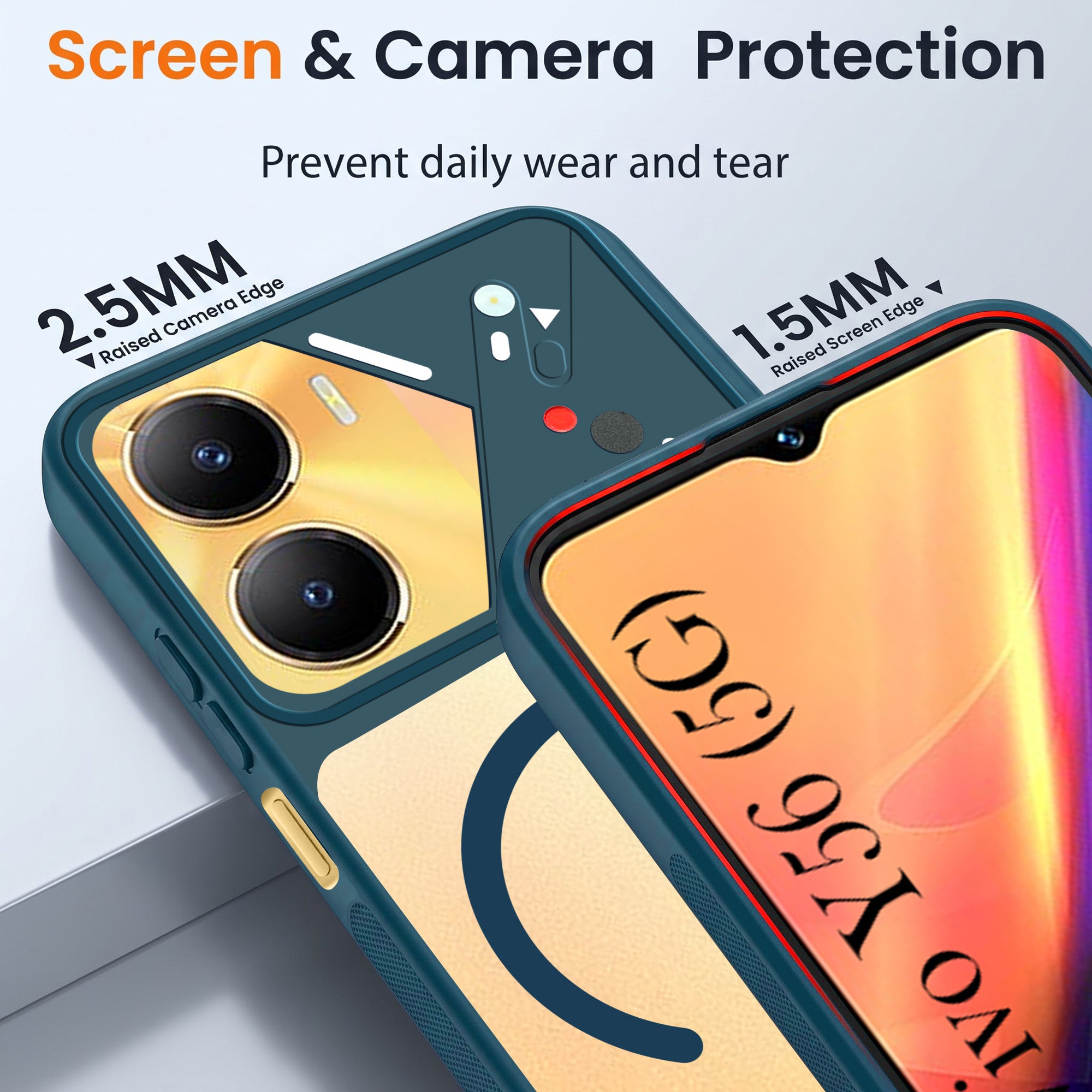 For Vivo Y56 5G Back Cover Case Lifetime Anti-Yellow Clear (Camera Protection | Side Grip | Wireless MagSafe Compatible)