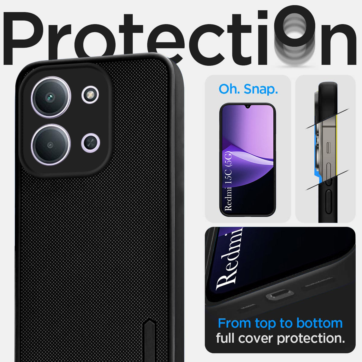For Redmi 15C Back Cover Case Rubberised (Textured Grip Design | Micro-Fiber Cloth Inside | Slim and Light Weight | Soft Touch and Feel)