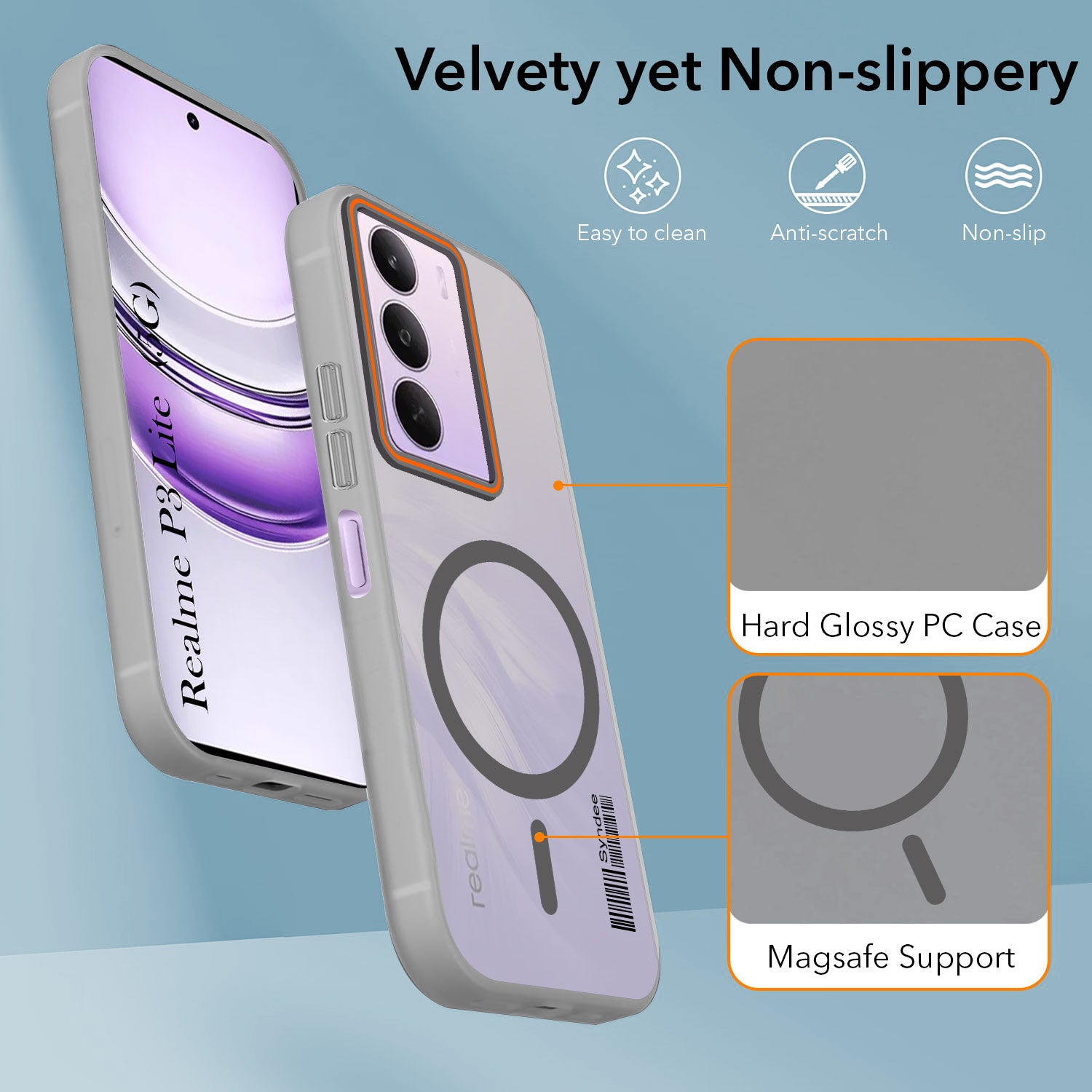 For Realme P3 lite Back Cover Case (Soft Touch | Camera Bump Protection | MagSafe Compatible | Matte Finish)