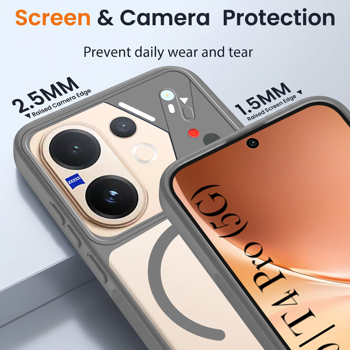 For Vivo V60 | Vivo T4 Pro Back Cover Case Lifetime Anti-Yellow Clear (Camera Protection | Side Grip | Wireless MagSafe Compatible)