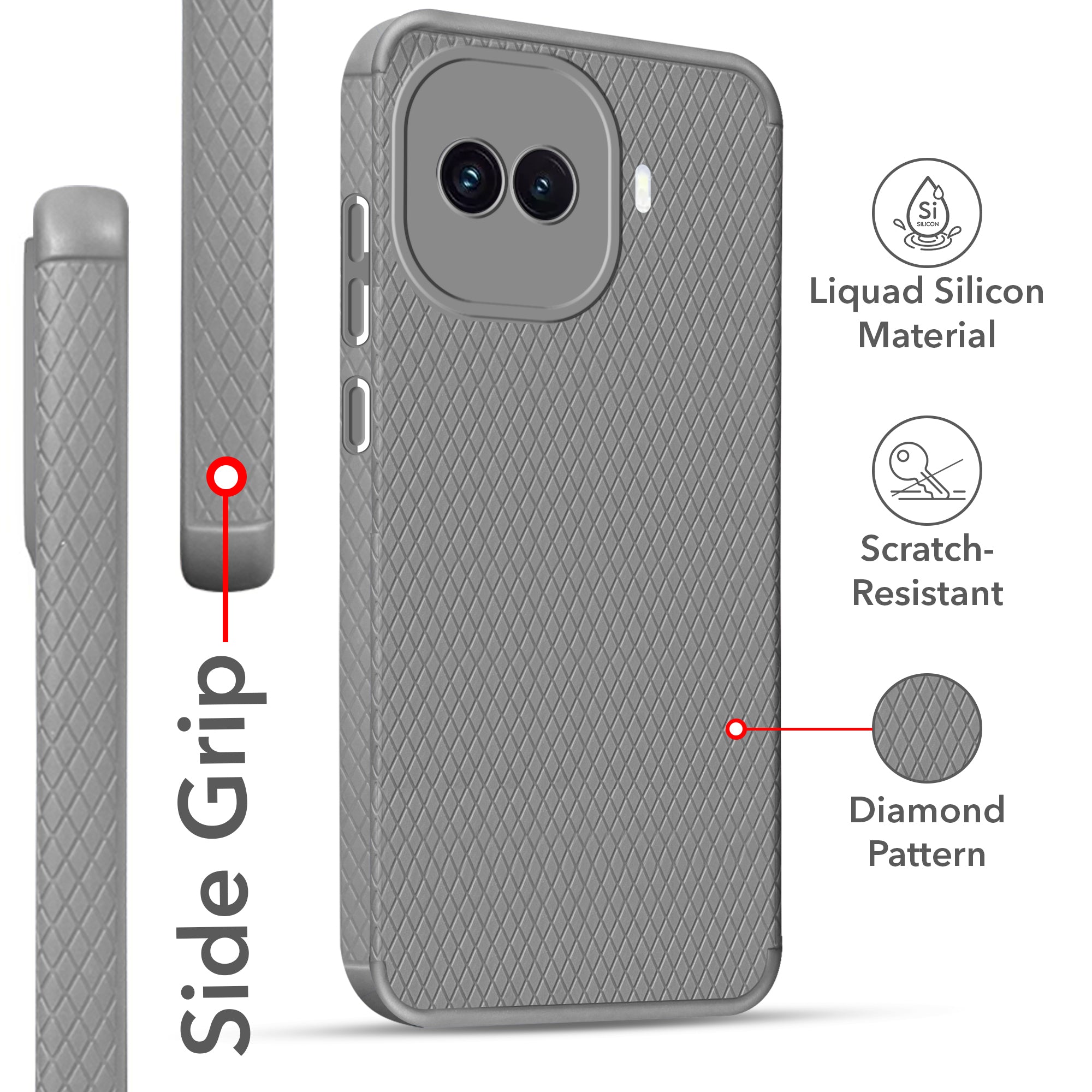 For Vivo iQOO 15R 5G Back Cover Case Liquid Silicone (Camera Protection | Side Grip Texture | Soft and Flexible)