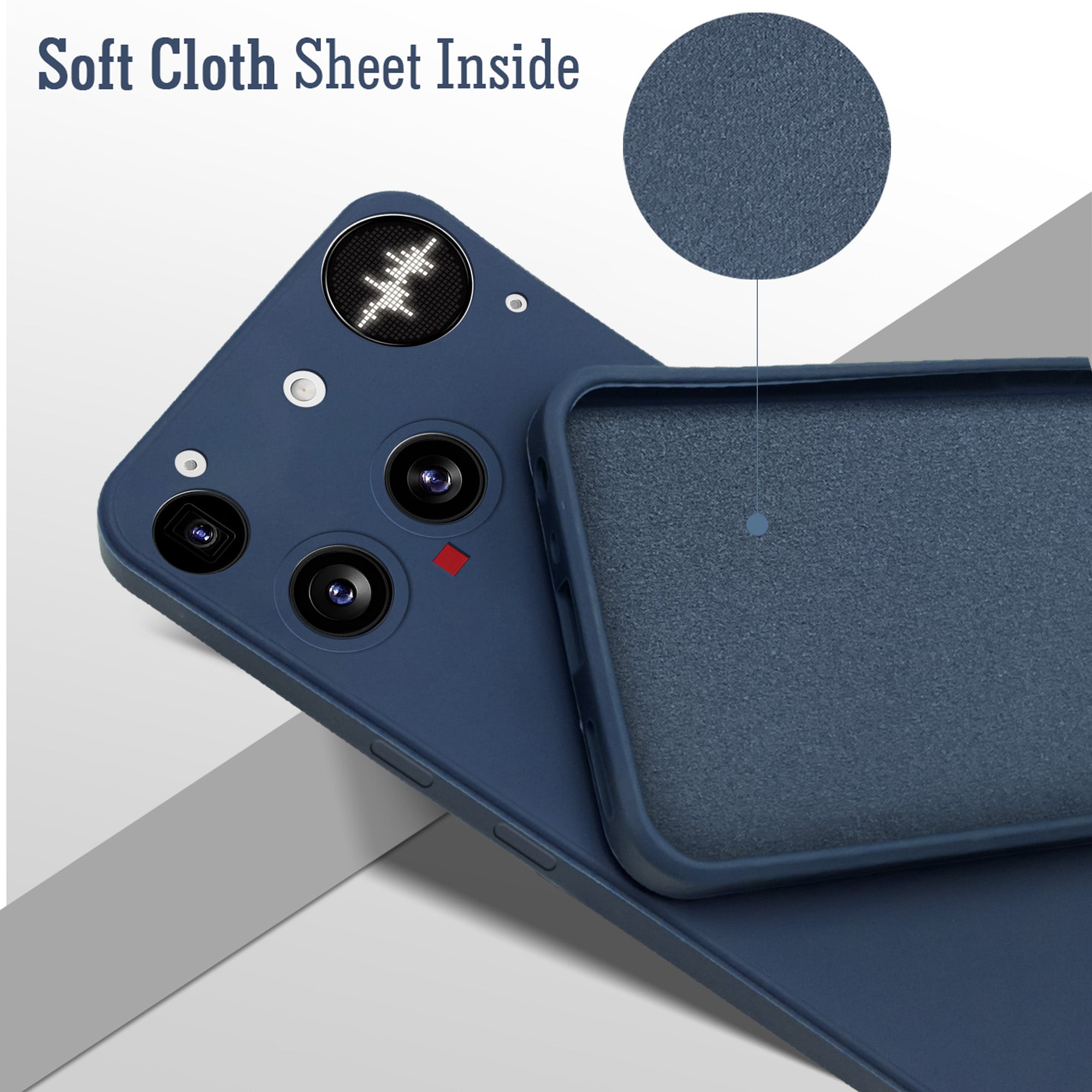 For Nothing Phone 3 Back Cover Case ( Matte Finish Silicone with Inside Fiber cloth)